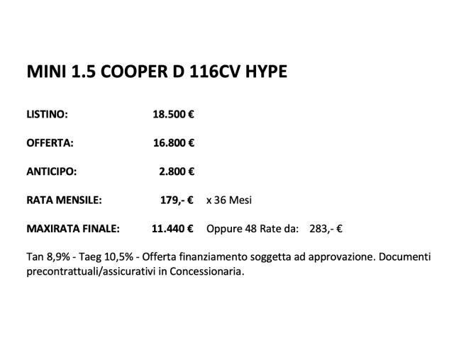 MINI Mini Cooper D Hype 5 porte