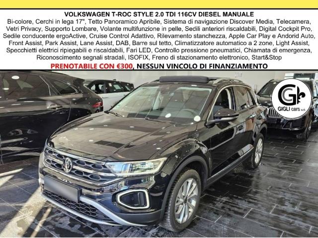 VOLKSWAGEN T-Roc 2.0 TDI Style Manuale Tetto Full Led PDC